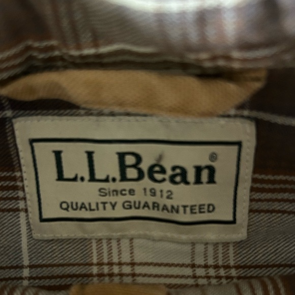 L L Bean Canvas Shirt Jacket Flannel Lined Work Tall - Picture 7 of 8